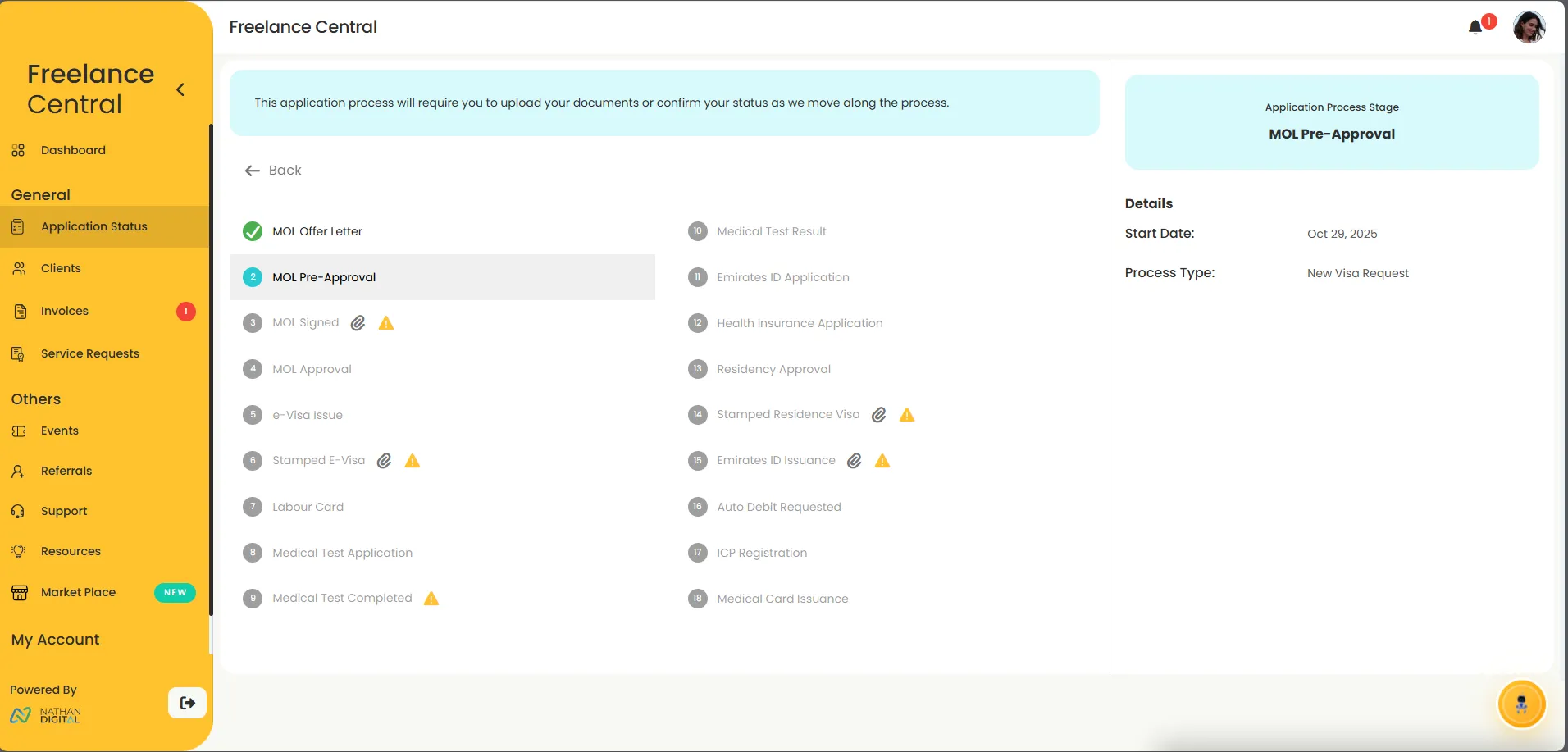 Application Tracking Feature on Freelance Central